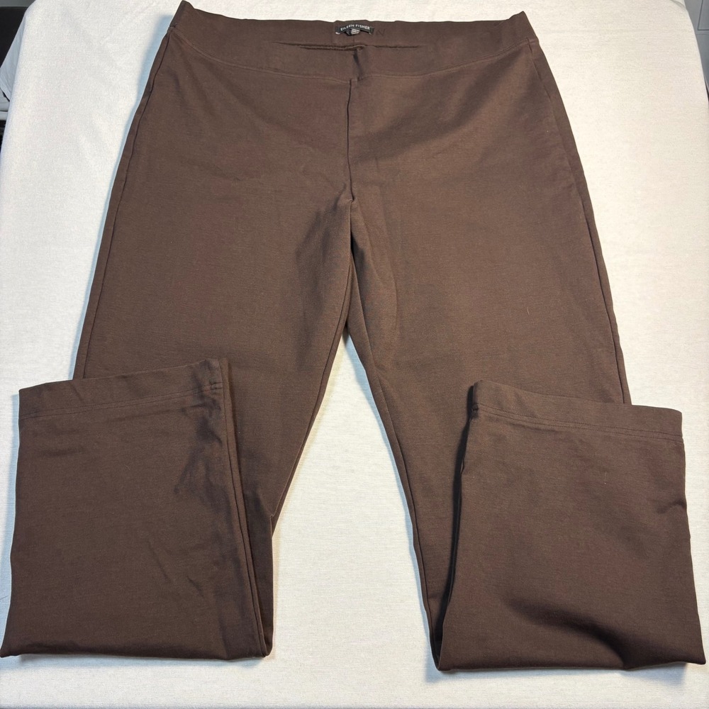 Eileen Fisher, Straight Leg Pants, Brown, L, MSRP $168